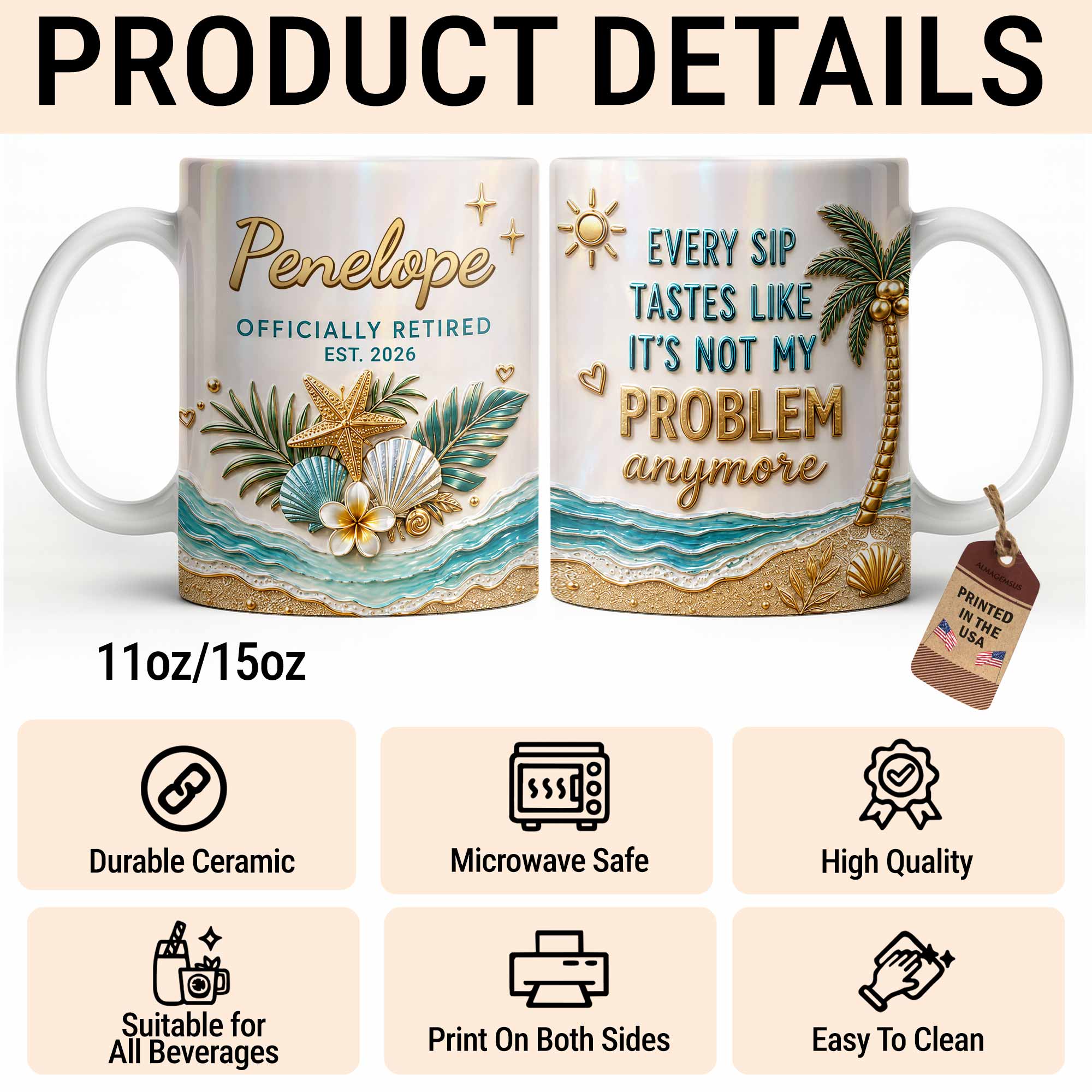 Personalized Coffee Mug Officially Retired Gift for Dad