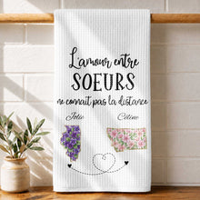 Load image into Gallery viewer, Personalized Floral State Kitchen Towel Custom Gift for Sister
