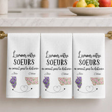 Load image into Gallery viewer, Personalized Floral State Kitchen Towel Custom Gift for Sister
