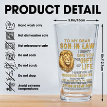 Load image into Gallery viewer, Personalized Custom Beer Glass Gift for Son-In-Law - Lion Message
