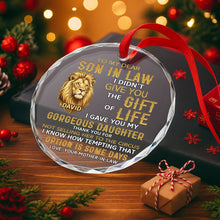 Load image into Gallery viewer, Personalized Glass Circle Ornament Gift for Son-in-Law - Lion Art
