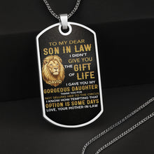 Load image into Gallery viewer, Personalized Stainless Steel Dog Tag Necklace Custom Gift for Son-in-Law
