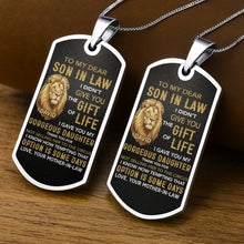 Load image into Gallery viewer, Personalized Stainless Steel Dog Tag Necklace Custom Gift for Son-in-Law
