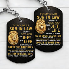 Load image into Gallery viewer, Personalized Stainless Steel Keychain Unique Gift for Son-in-Law
