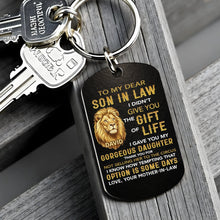 Load image into Gallery viewer, Personalized Stainless Steel Keychain Unique Gift for Son-in-Law
