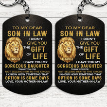 Load image into Gallery viewer, Personalized Stainless Steel Keychain Unique Gift for Son-in-Law
