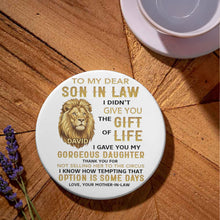 Load image into Gallery viewer, Personalized Ceramic Coaster Gift for Son-in-Law Custom Design
