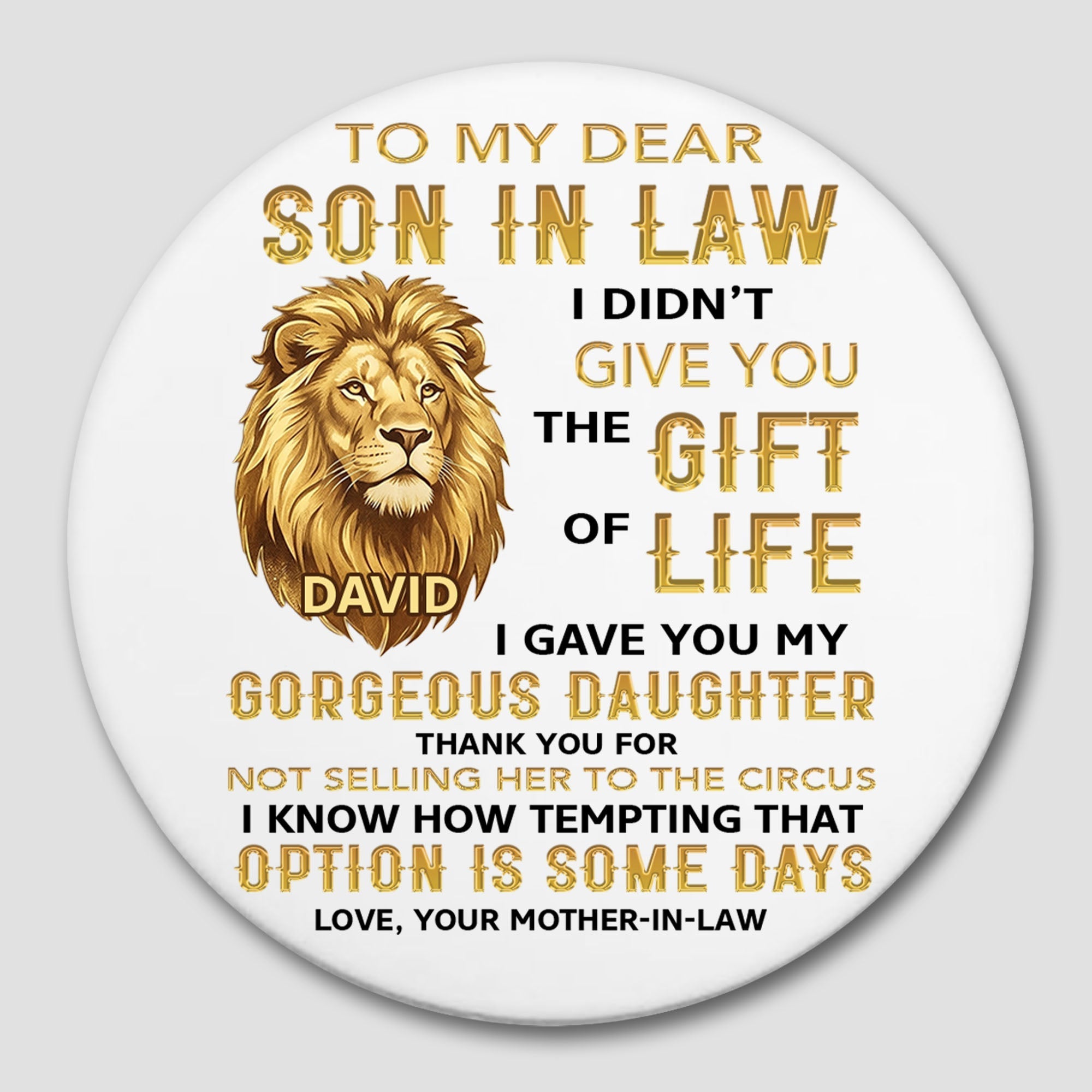 Personalized Ceramic Coaster Gift for Son-in-Law Custom Design