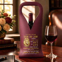 Load image into Gallery viewer, Personalized Leather Wine Bag Custom Name Gift for Son-in-Law
