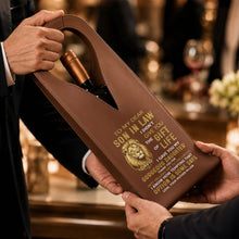 Load image into Gallery viewer, Personalized Leather Wine Bag Custom Name Gift for Son-in-Law
