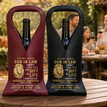 Load image into Gallery viewer, Personalized Leather Wine Bag Custom Name Gift for Son-in-Law
