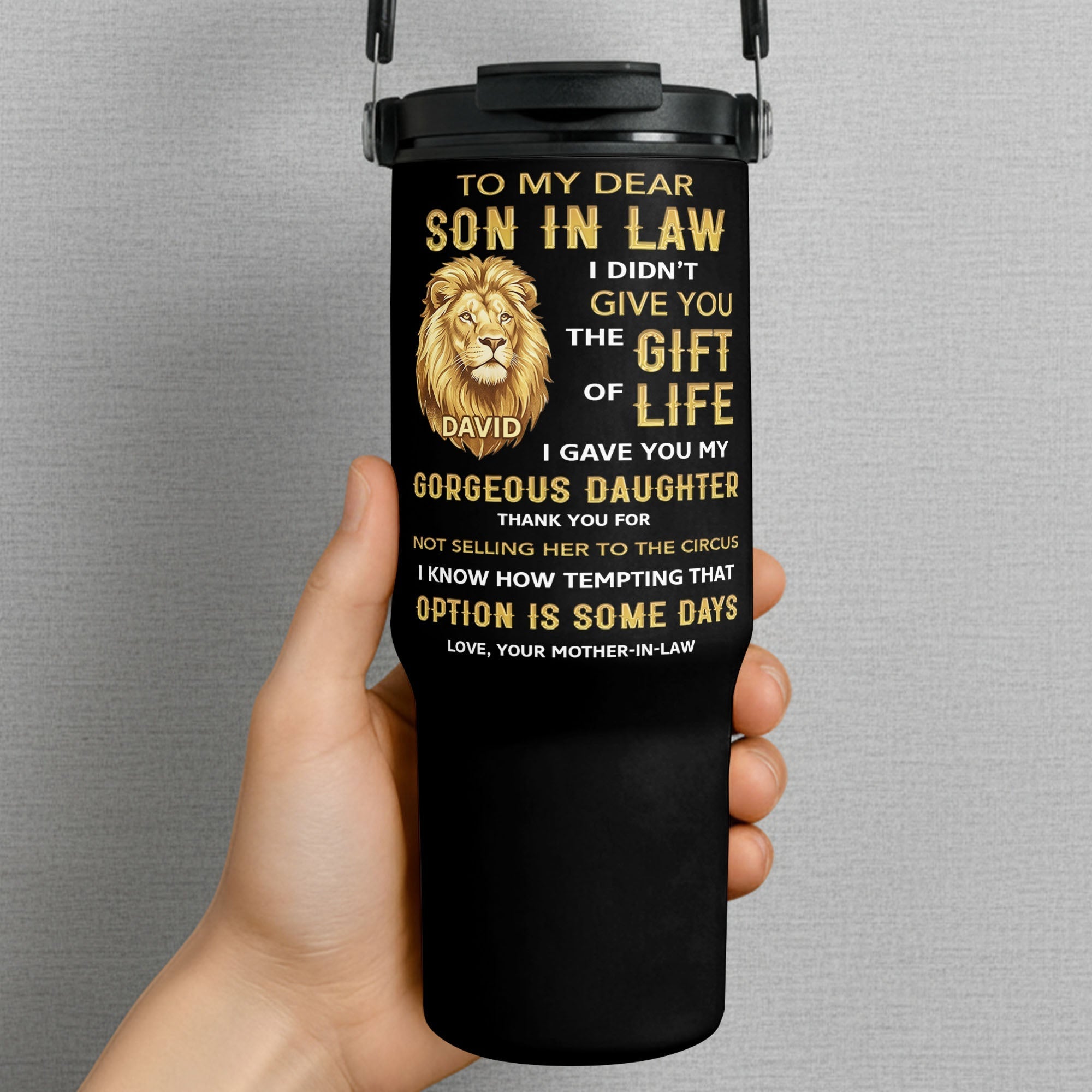 Personalized 30oz Tumbler Custom Name Gift for Son-in-Law