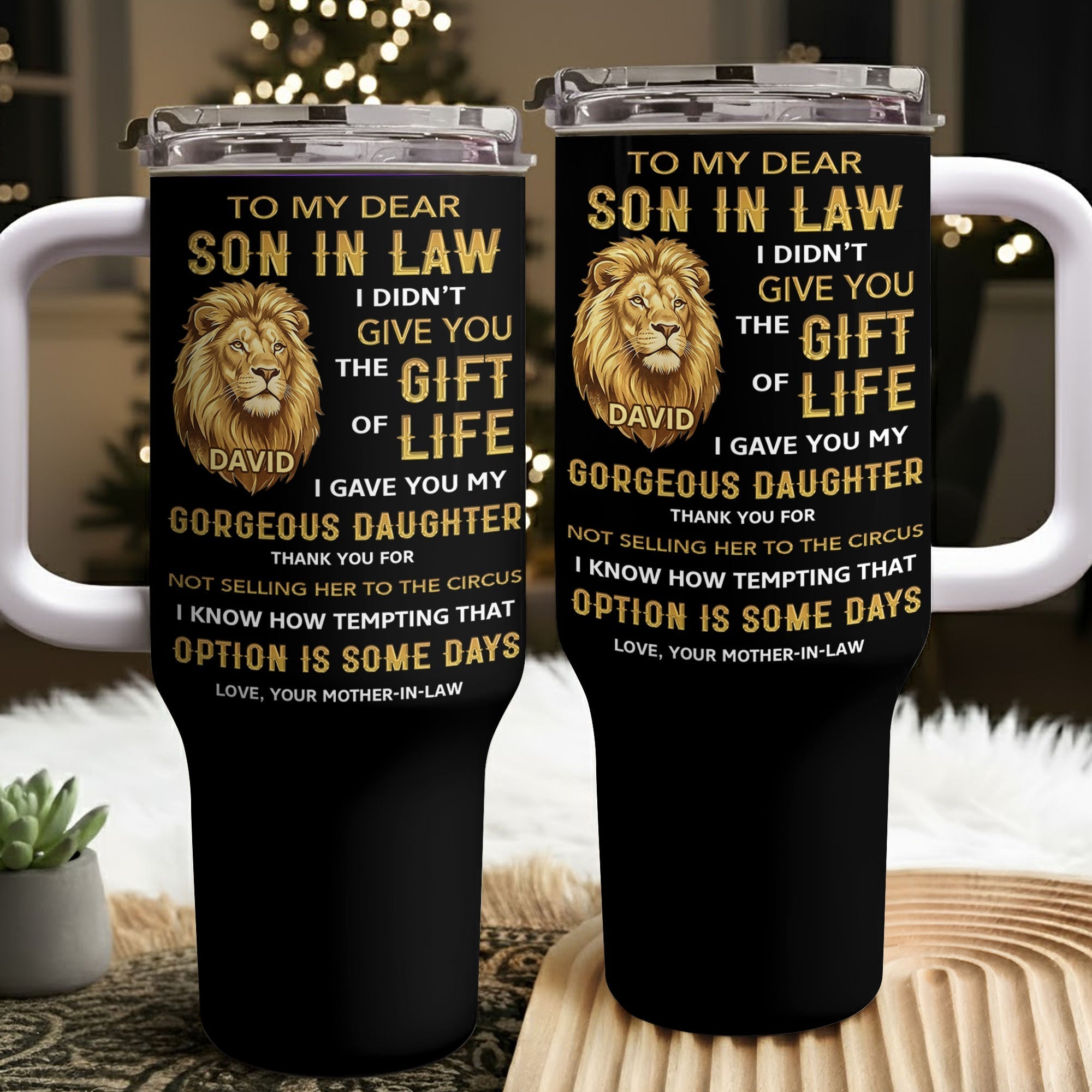 Personalized 40oz Tumbler Custom Gift for Son-in-Law