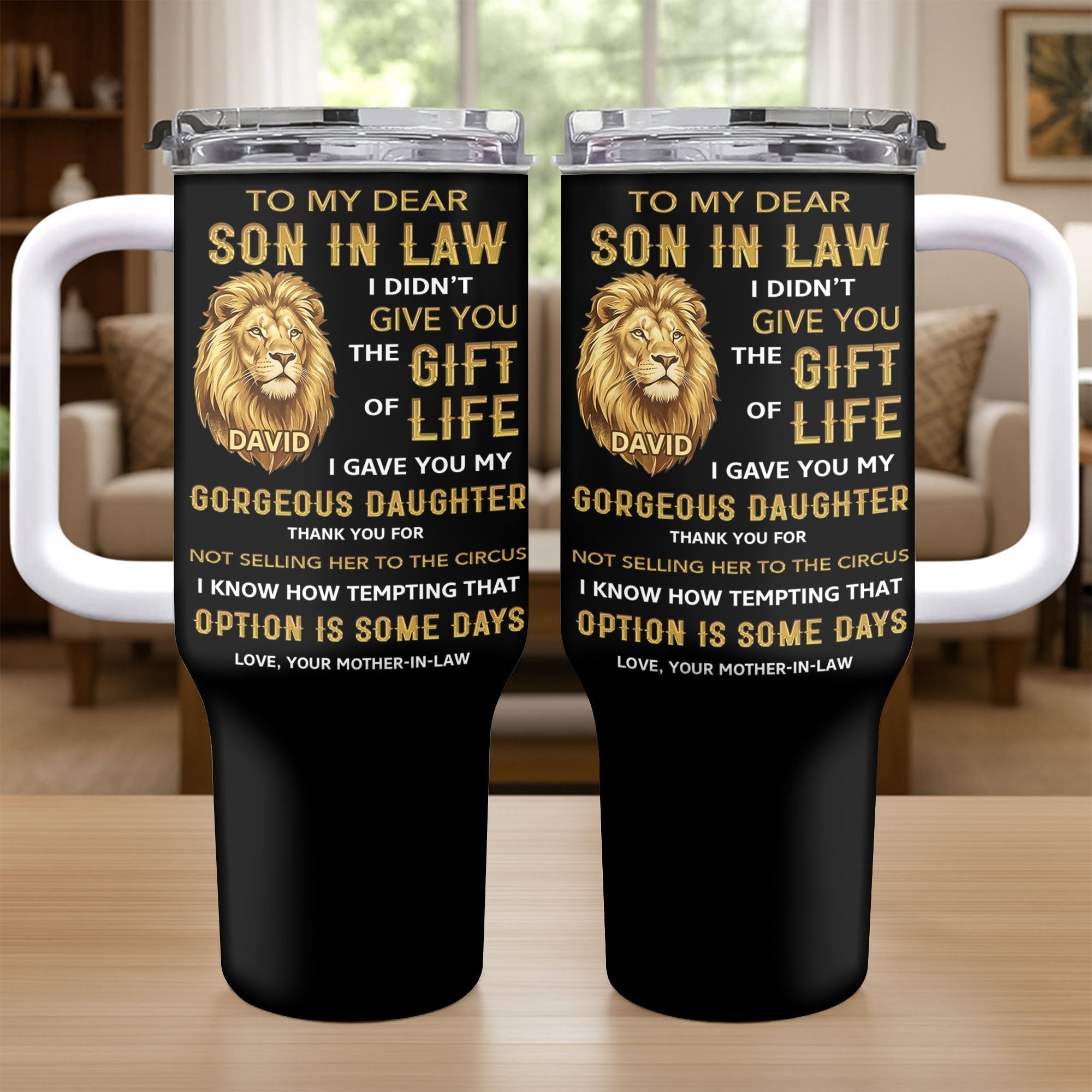 Personalized 40oz Tumbler Custom Gift for Son-in-Law