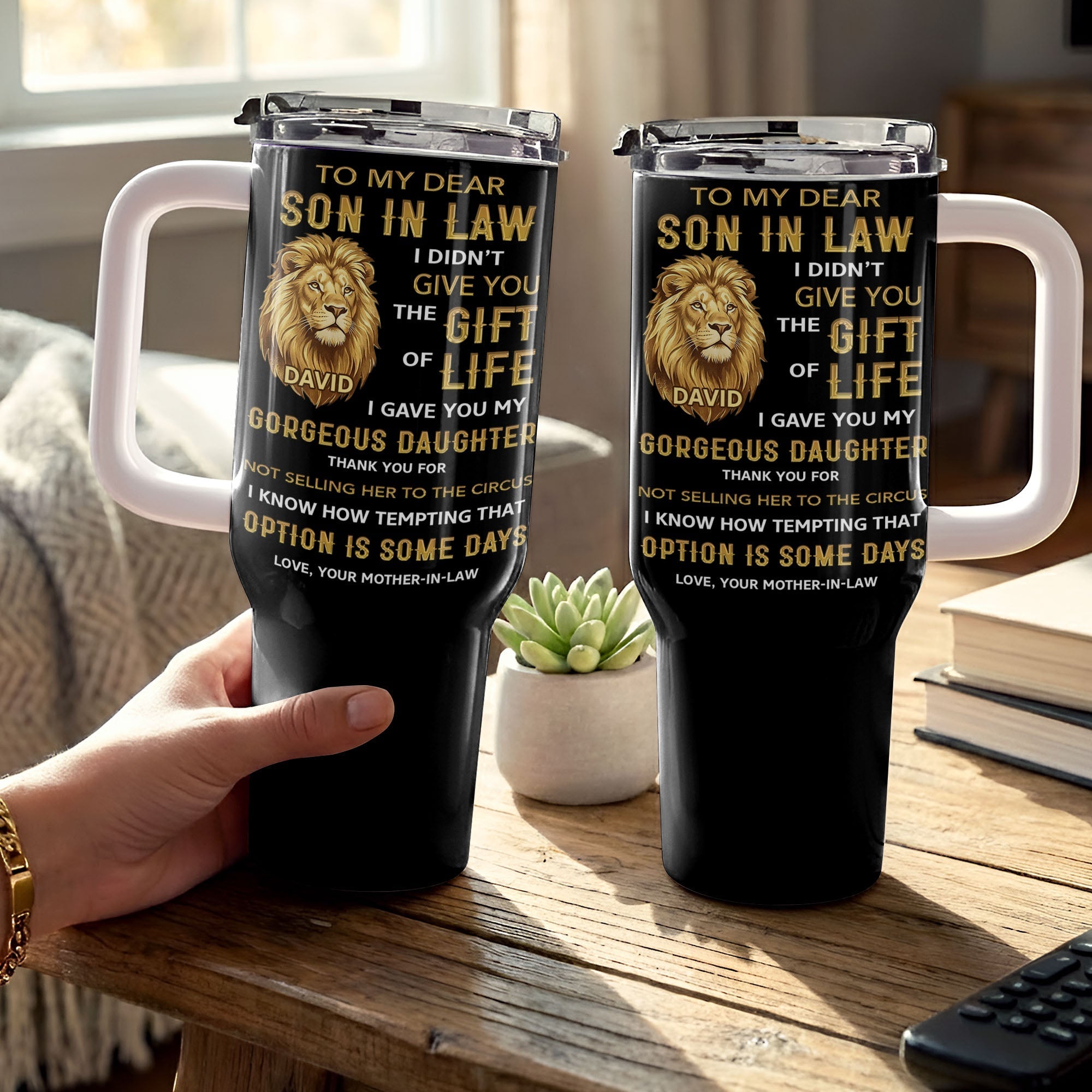 Personalized 40oz Tumbler Custom Gift for Son-in-Law