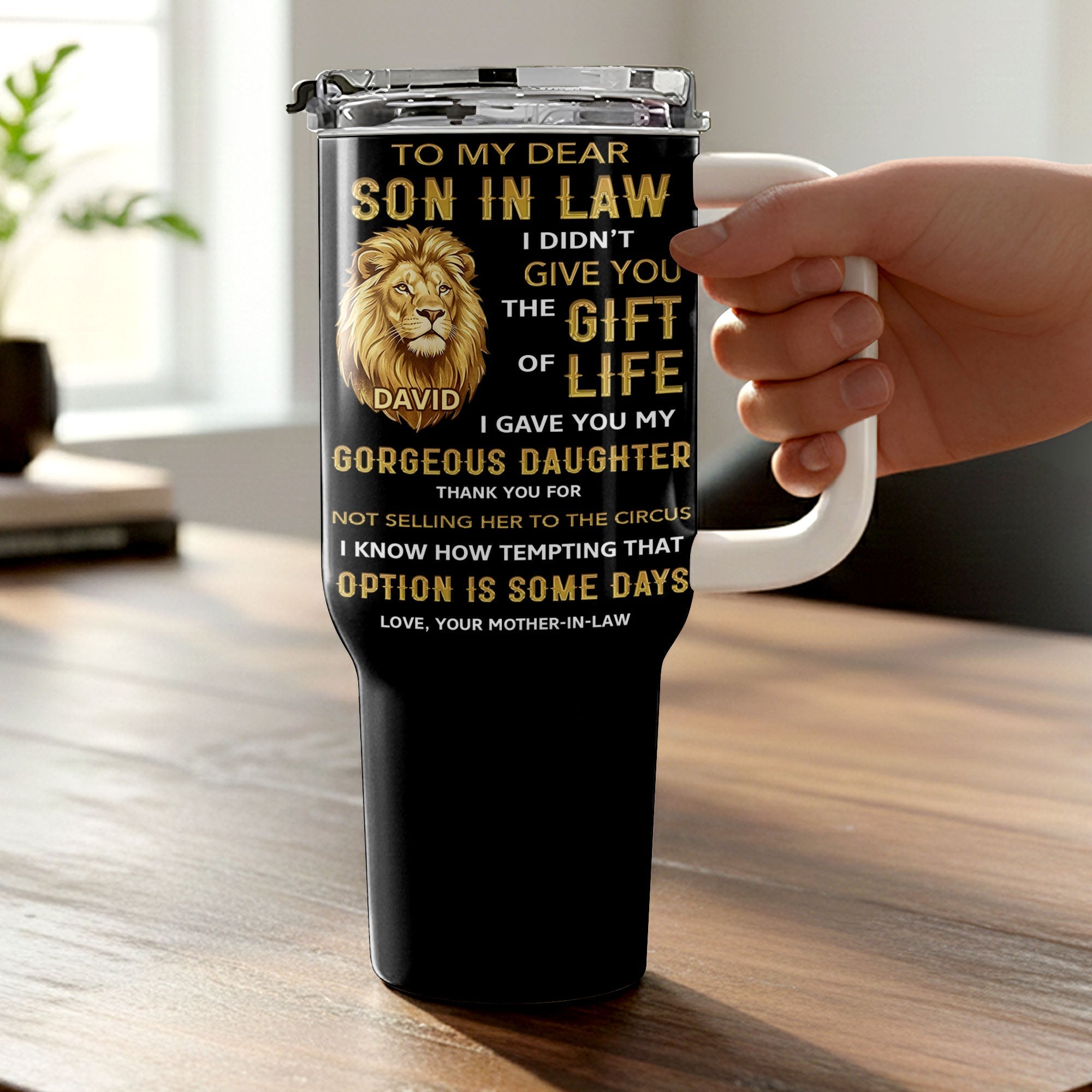 Personalized 40oz Tumbler Custom Gift for Son-in-Law