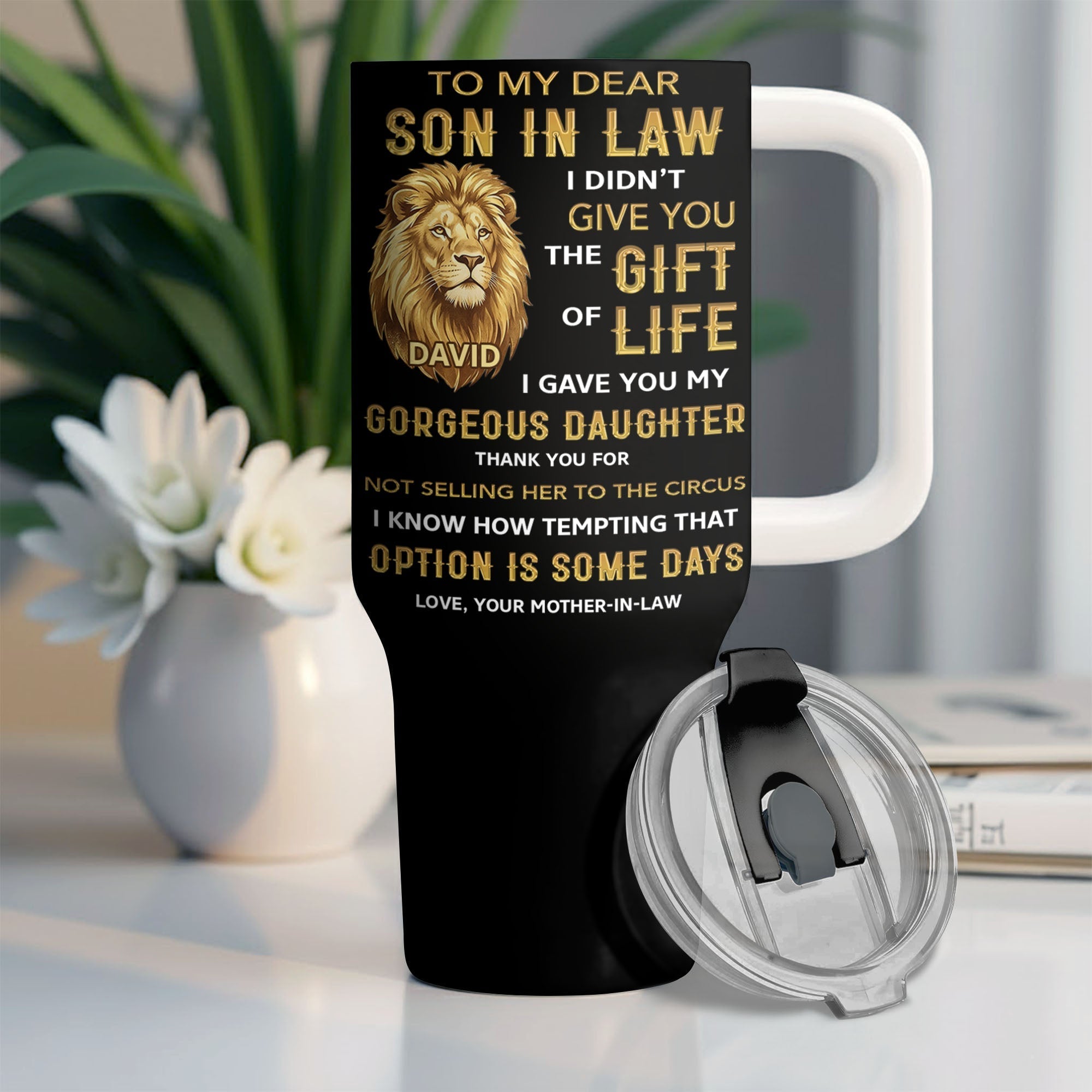 Personalized 40oz Tumbler Custom Gift for Son-in-Law