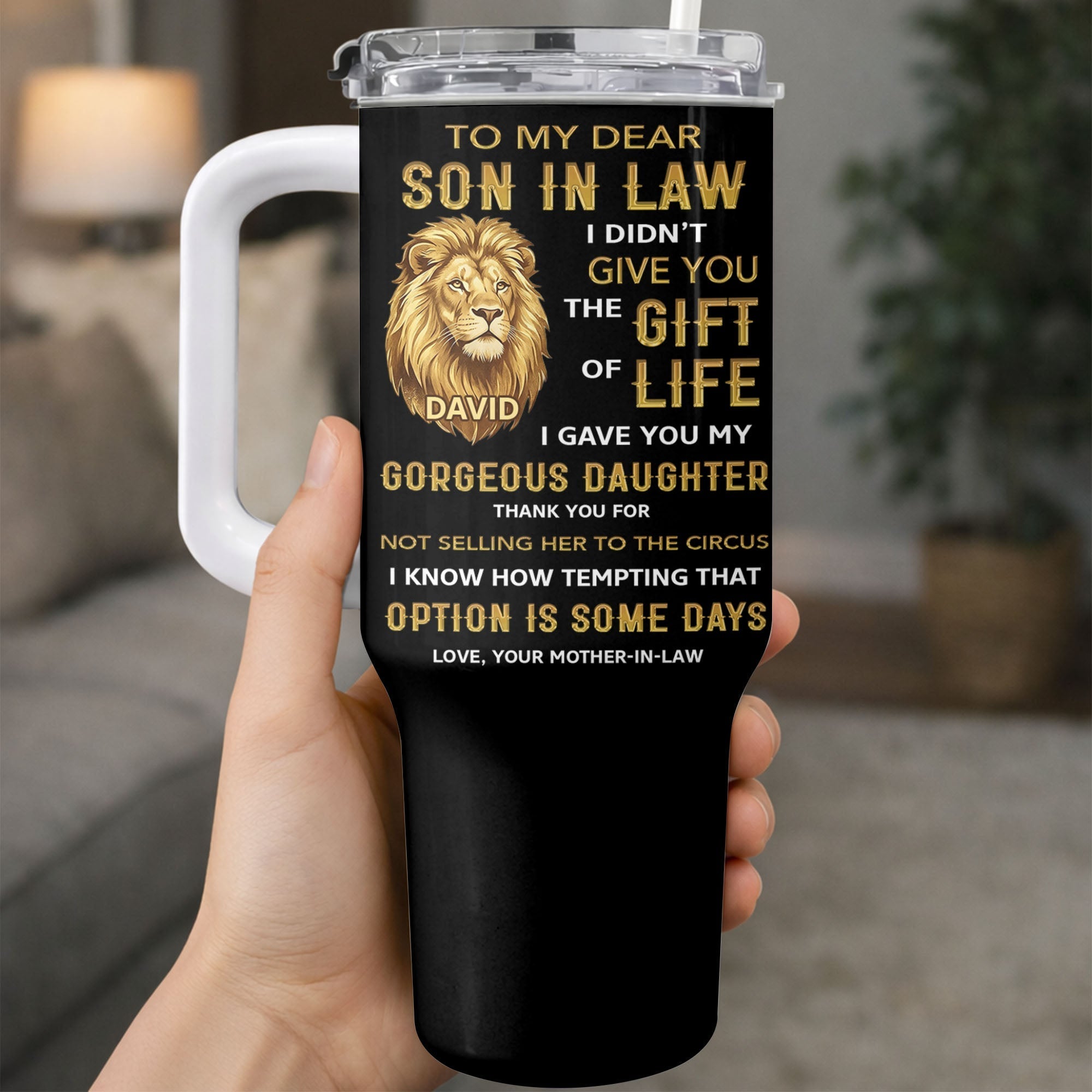 Personalized 40oz Tumbler Custom Gift for Son-in-Law