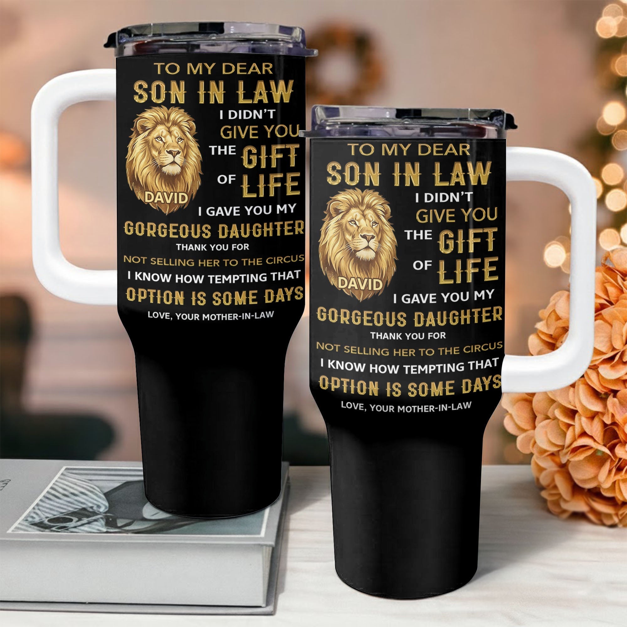 Personalized 40oz Tumbler Custom Gift for Son-in-Law