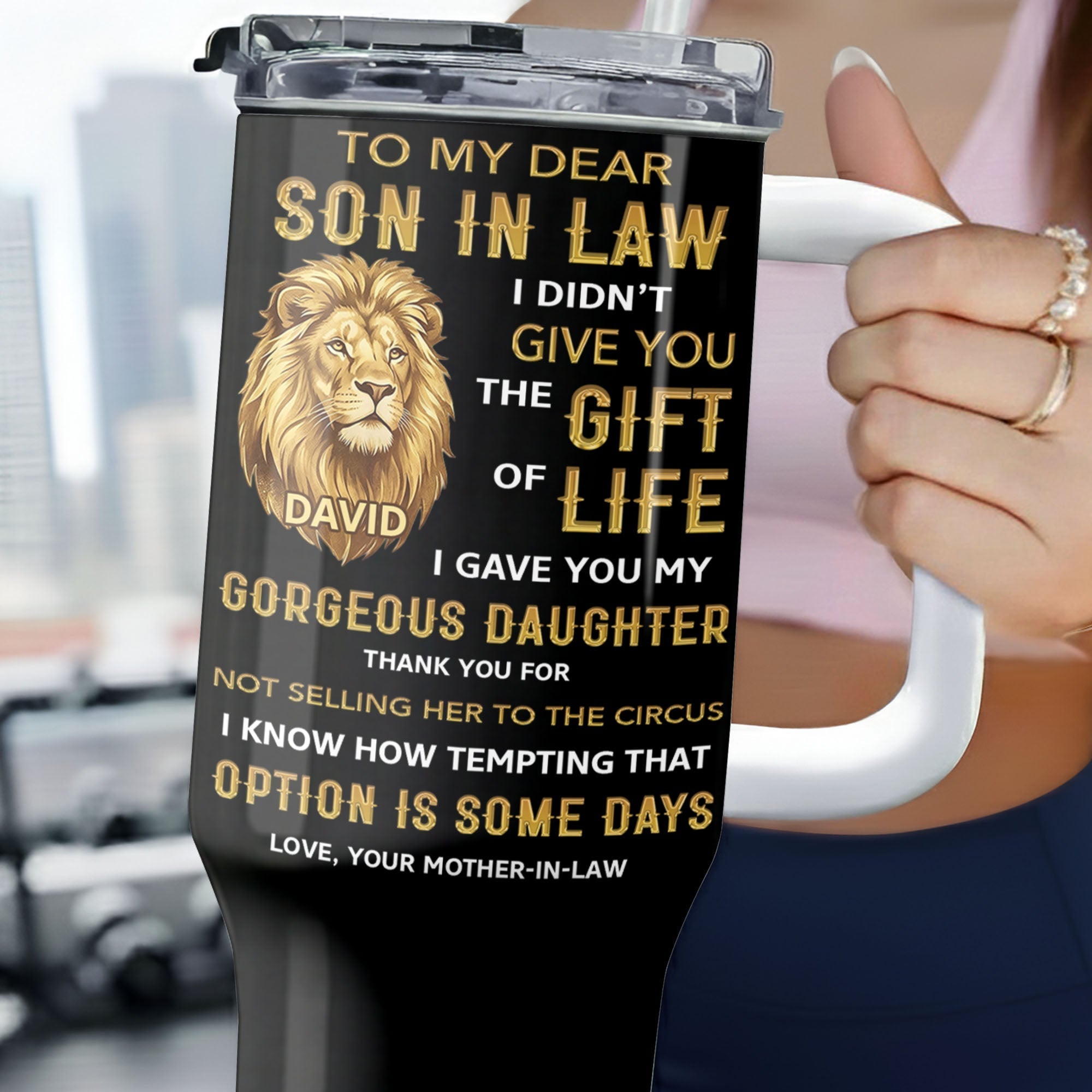 Personalized 40oz Tumbler Custom Gift for Son-in-Law