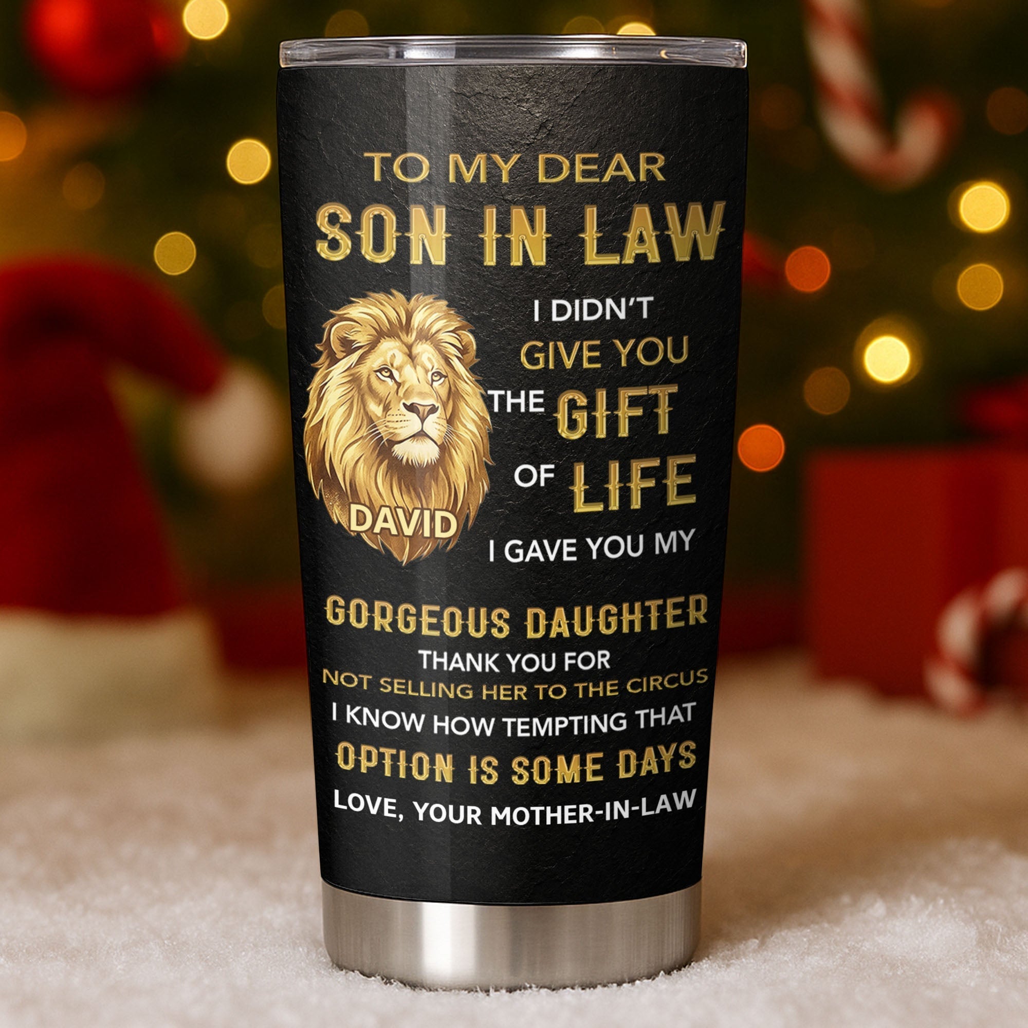 Personalized 20oz Stainless Steel Tumbler Gift for Son-in-Law