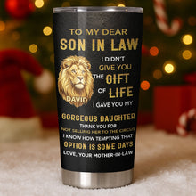 Load image into Gallery viewer, Personalized 20oz Stainless Steel Tumbler Gift for Son-in-Law
