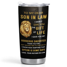 Load image into Gallery viewer, Personalized 20oz Stainless Steel Tumbler Gift for Son-in-Law

