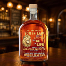 Load image into Gallery viewer, Personalized Whiskey Bottle Custom Name Gift for Son-in-Law
