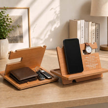Load image into Gallery viewer, Personalized Wooden Phone Docking Station Gift for Son-in-Law
