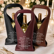Load image into Gallery viewer, Personalized Leather Wine Bag Custom Design Gift for Son-in-Law
