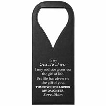 Load image into Gallery viewer, Personalized Leather Wine Bag Custom Design Gift for Son-in-Law
