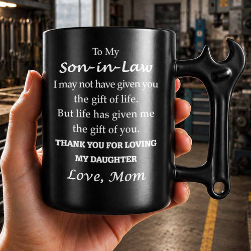 Personalized Wrench Handle Coffee Mug Custom Gift for Son-In-Law