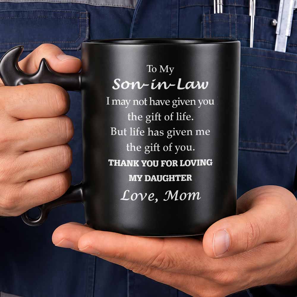 Personalized Wrench Handle Coffee Mug Custom Gift for Son-In-Law