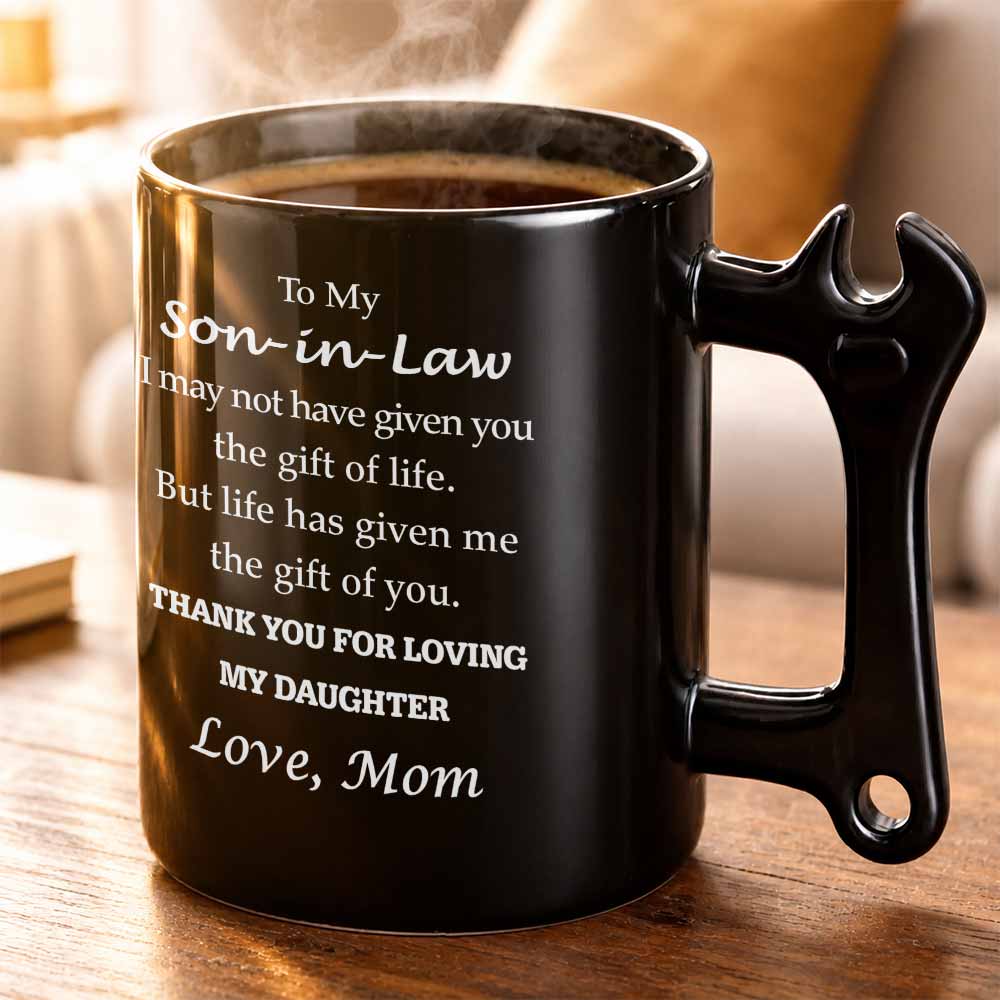 Personalized Wrench Handle Coffee Mug Custom Gift for Son-In-Law