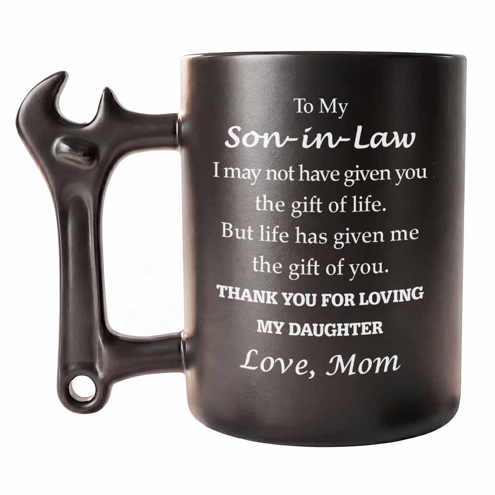 Personalized Wrench Handle Coffee Mug Custom Gift for Son-In-Law