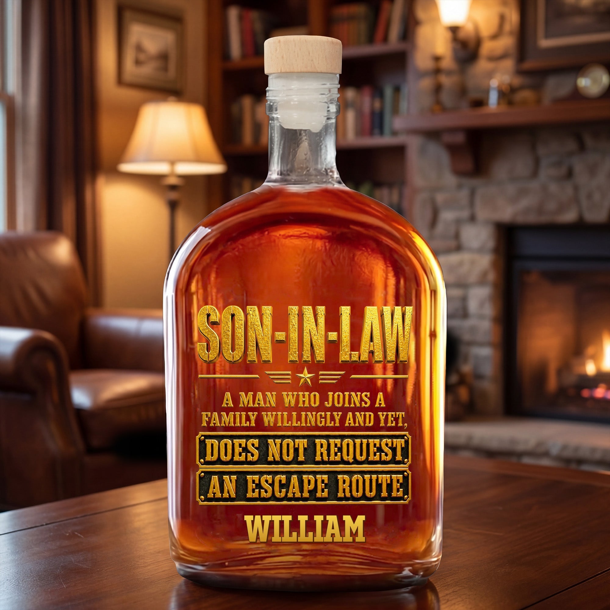Personalized Whiskey Bottle Custom Name Gift for Son-in-Law