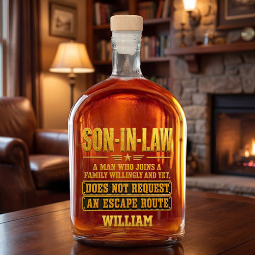 Personalized Whiskey Bottle Custom Name Gift for Son-in-Law