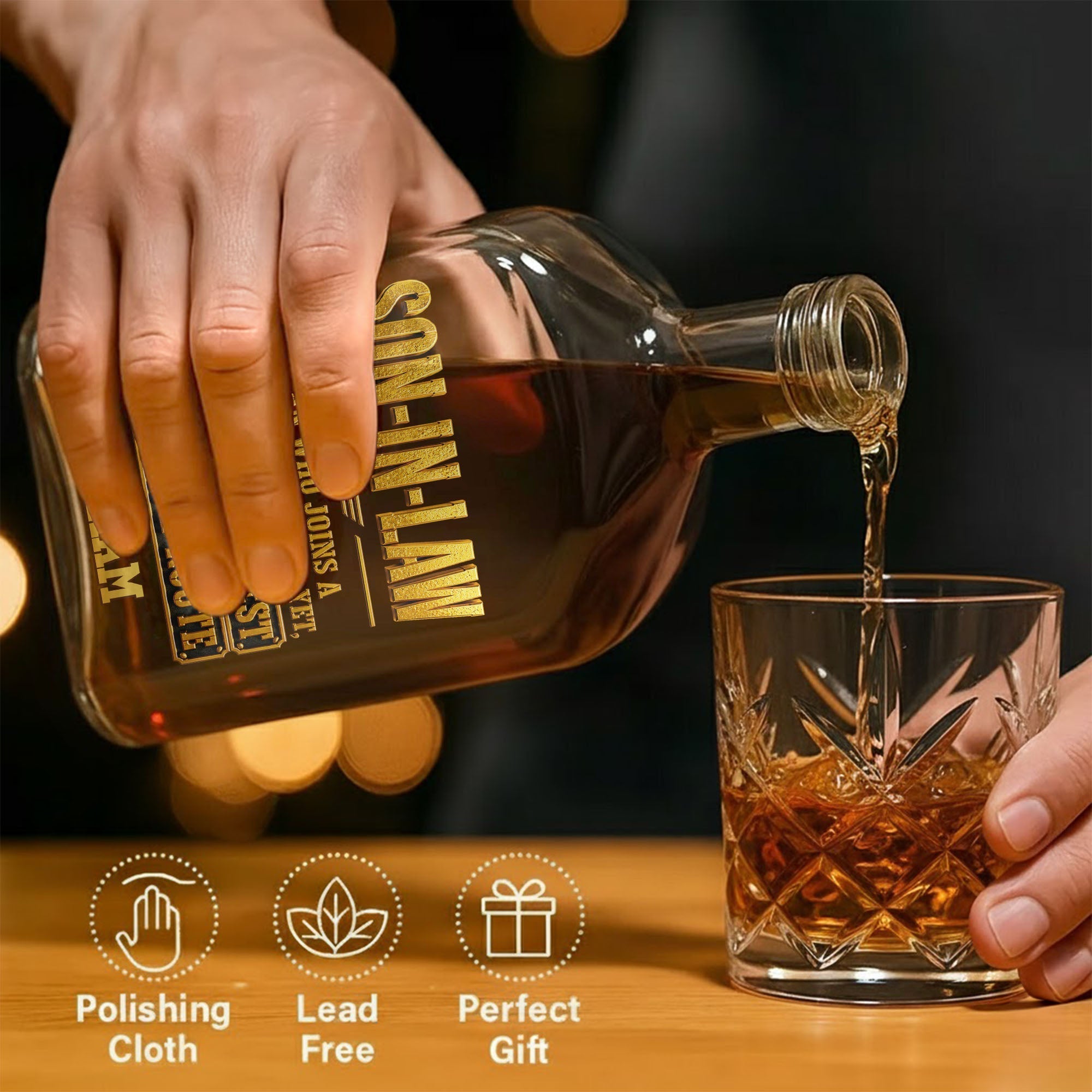 Personalized Whiskey Bottle Custom Name Gift for Son-in-Law