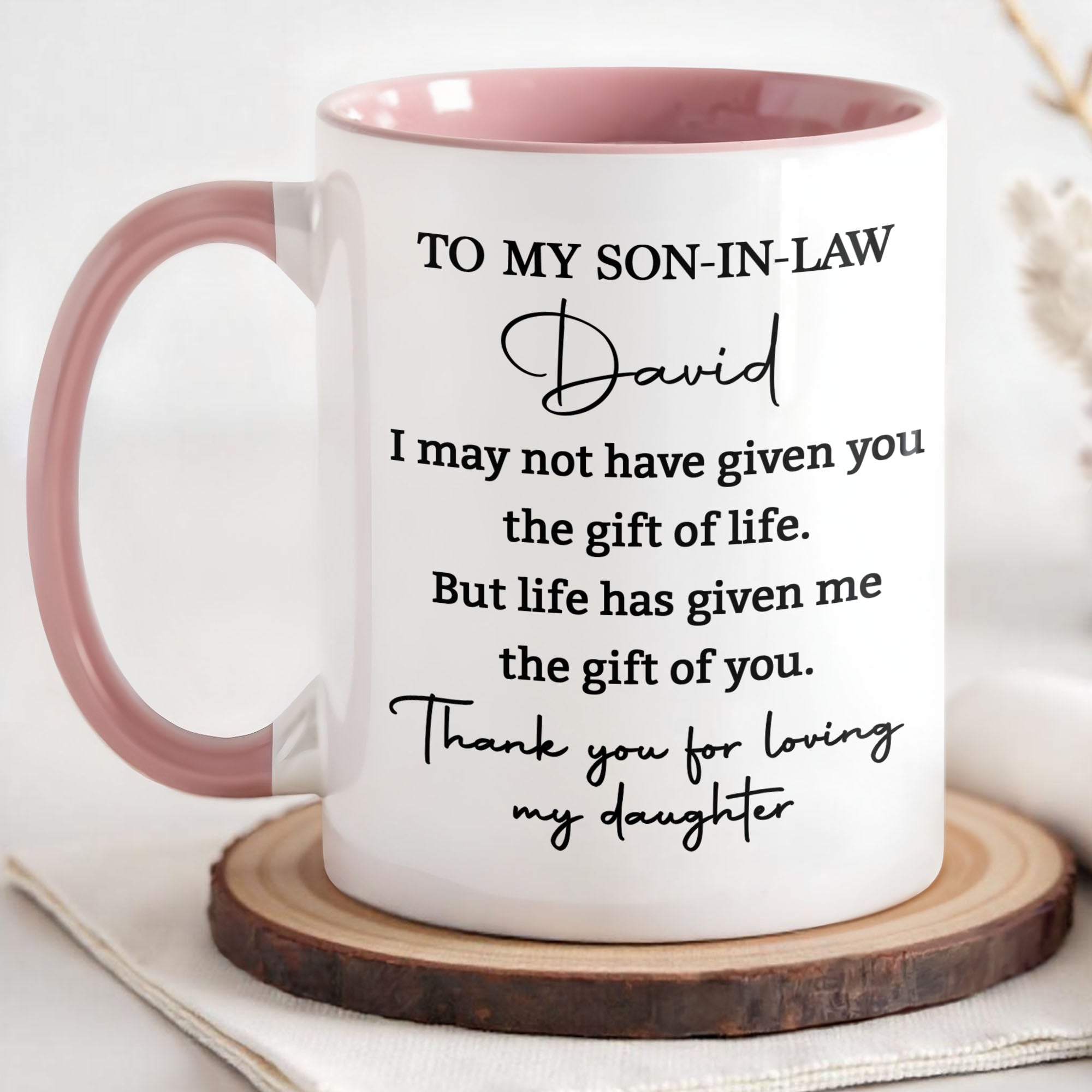 Personalized Accent Mug Custom Gift for Son-In-Law Coffee