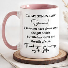 Load image into Gallery viewer, Personalized Accent Mug Custom Gift for Son-In-Law Coffee
