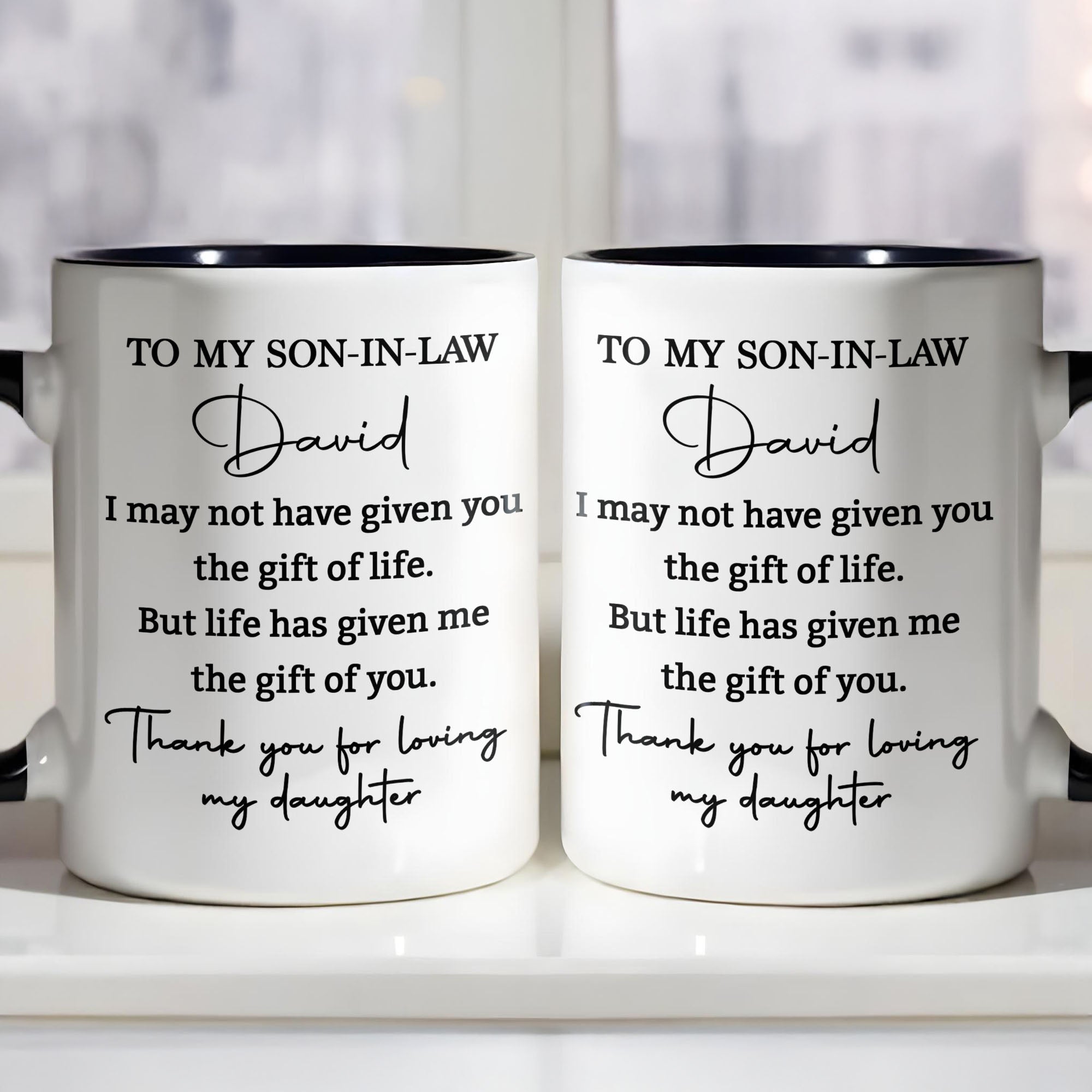 Personalized Accent Mug Custom Gift for Son-In-Law Coffee