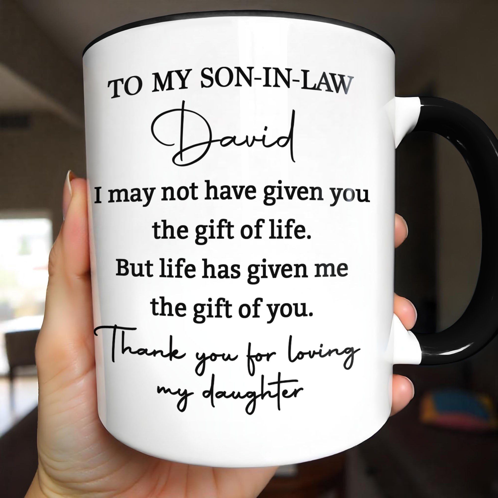 Personalized Accent Mug Custom Gift for Son-In-Law Coffee
