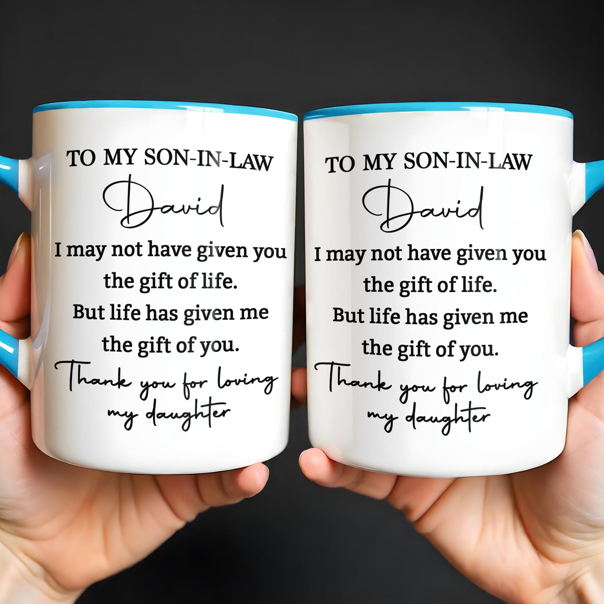 Personalized Accent Mug Custom Gift for Son-In-Law Coffee