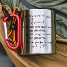 Load image into Gallery viewer, Personalized Carabiner Mug Custom Name Gift for Son-in-Law

