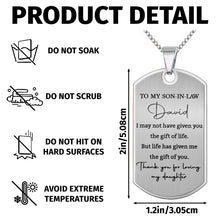 Load image into Gallery viewer, Personalized Dog Tag Necklace Custom Gift for Son-in-Law
