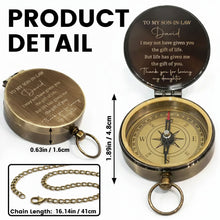Load image into Gallery viewer, Personalized Engraved Brass Compass Custom Gift for Son-in-Law
