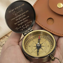Load image into Gallery viewer, Personalized Engraved Brass Compass Custom Gift for Son-in-Law
