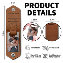 Load image into Gallery viewer, Personalized Leather Keychain Custom Photo Gift for Son-in-Law
