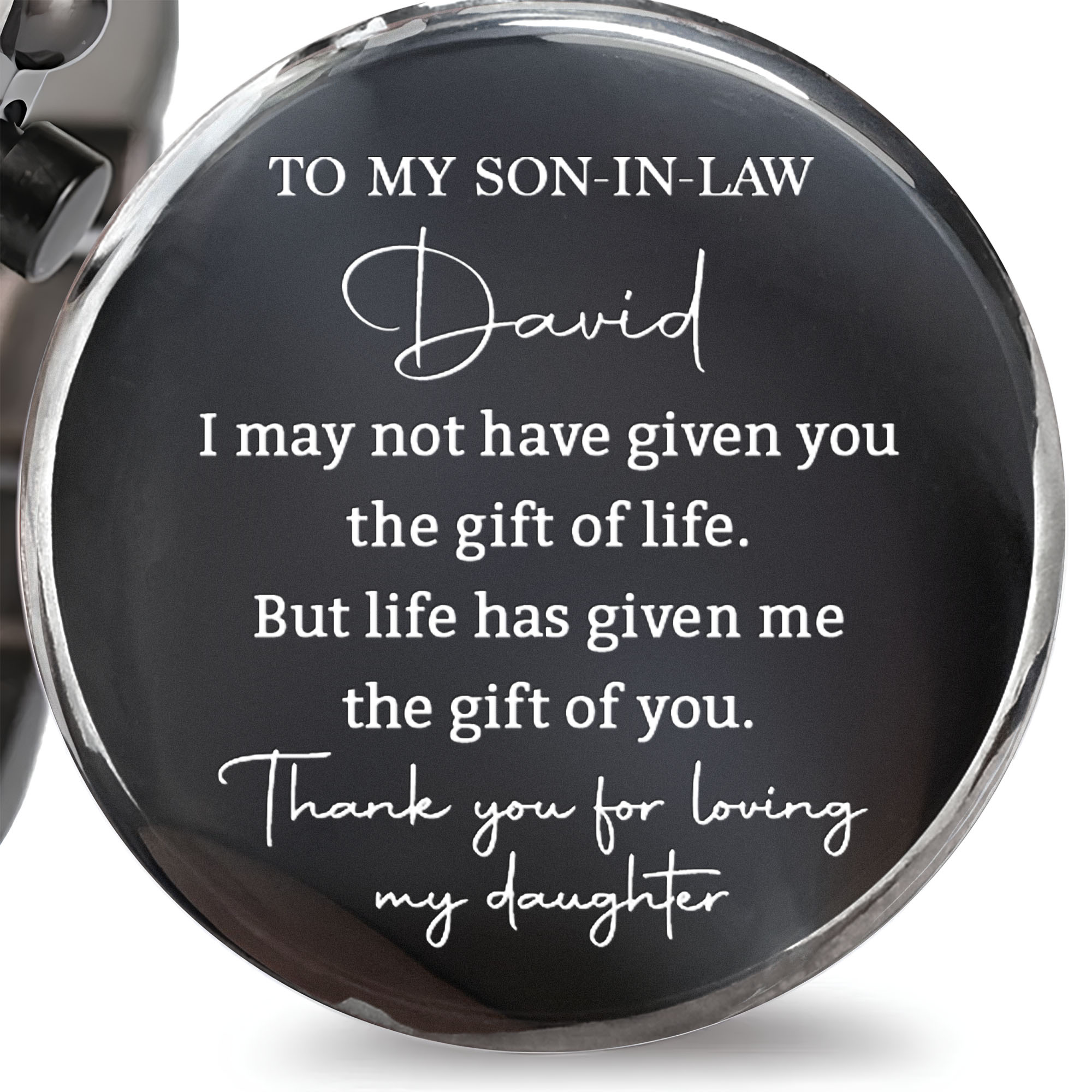 Personalized Engraved Wooden Watch Custom Gift for Son-in-Law