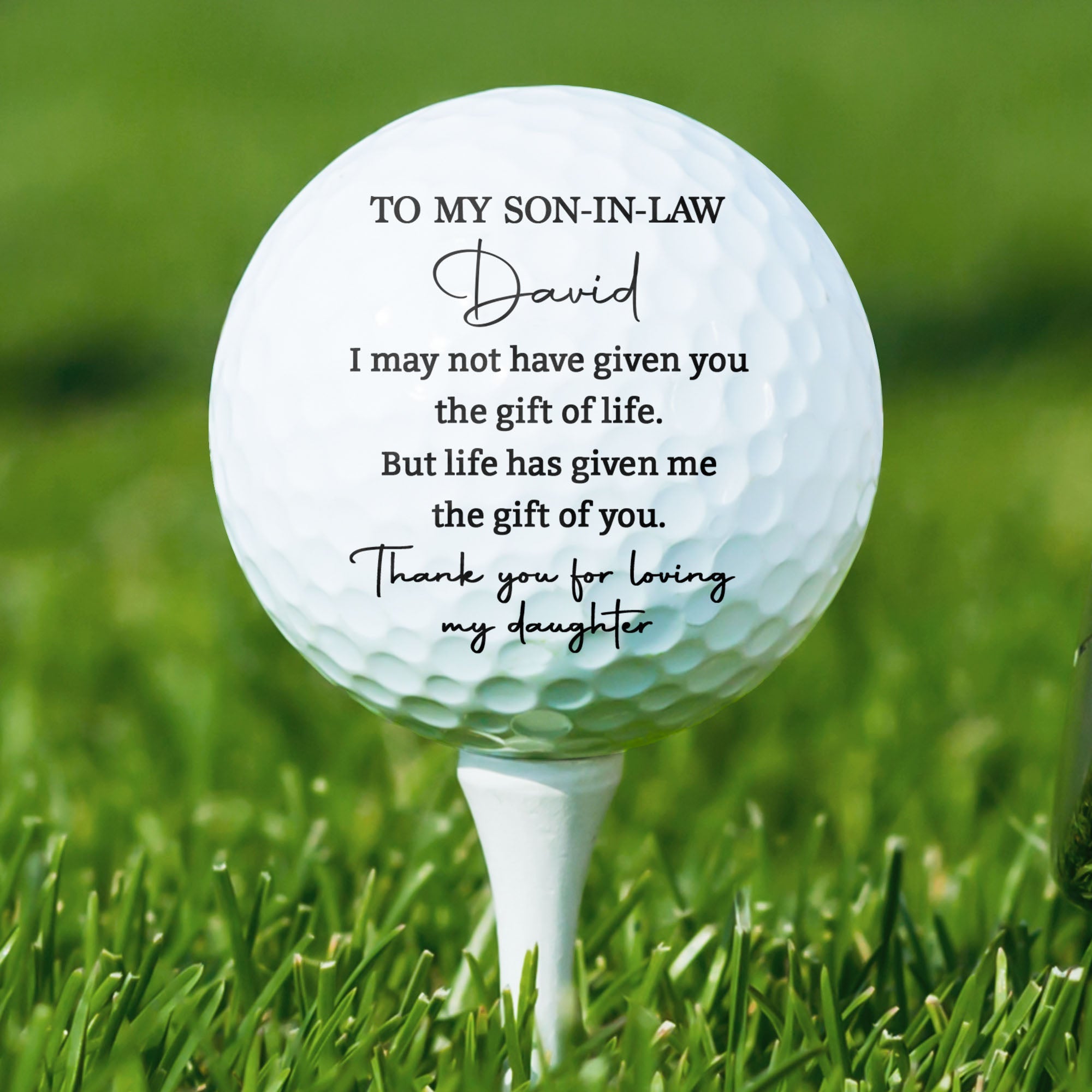 Personalized Custom Golf Ball Double-Sided Gift for Son-in-Law